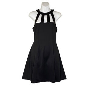 Free People Beach Dress Women Medium Black Fit & Flare Sleeveless Pockets Skater